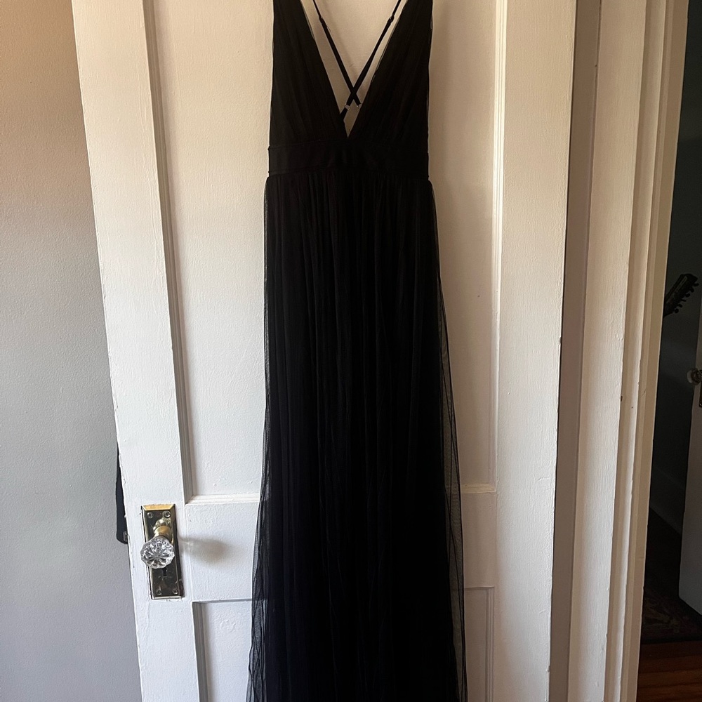 Mesh Black Evening Gown